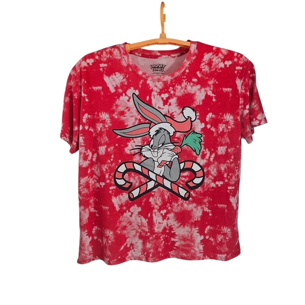 Looney Tunes Christmas Shirt Bugs Bunny‎ XL Splattered Tee